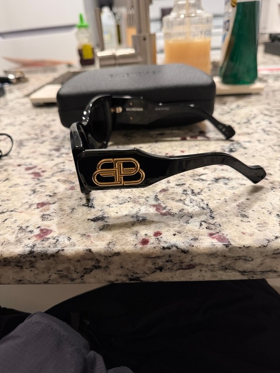 Balenciaga Black Sunglasses with Gold BB Emblem main image 5